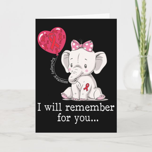 Epilepsimedvetande Elefant  Kort (Framsida)