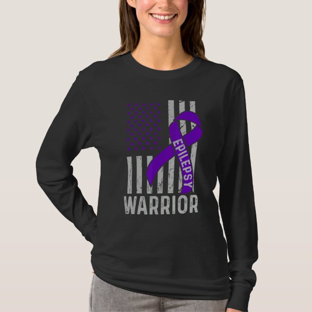 Epilepsimedvetande Epileptikaswarrior Survivor T Shirt (Framsida)