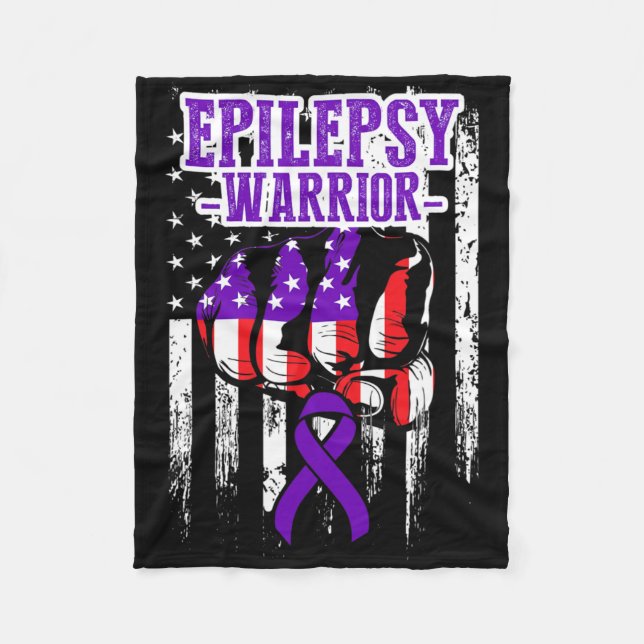 Epilepsimedvetande Epileptisk Warrior Överlevande  Fleecefilt (Framsidan)