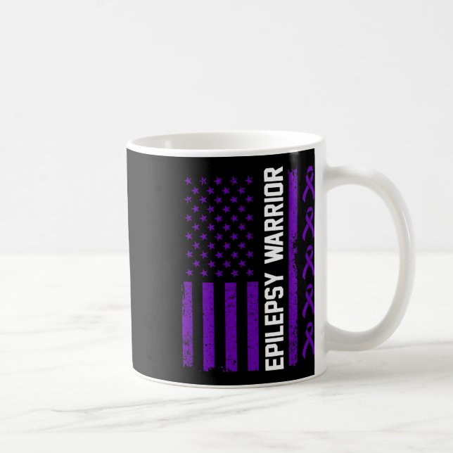 Epilepsimedvetande Epileptisk Warrior Överlevande  Kaffemugg (Höger)
