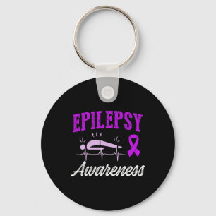 Epilepsimedvetande Epileptisk Warrior Överlevande Nyckelring