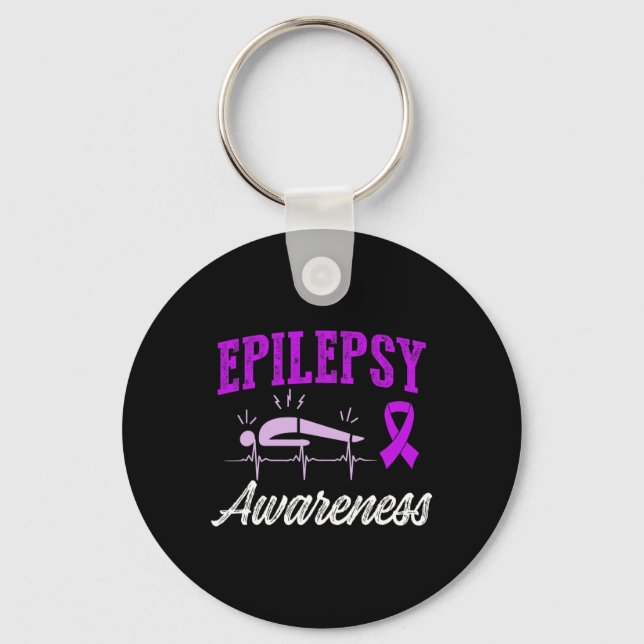 Epilepsimedvetande Epileptisk Warrior Överlevande  Nyckelring (Framsida)