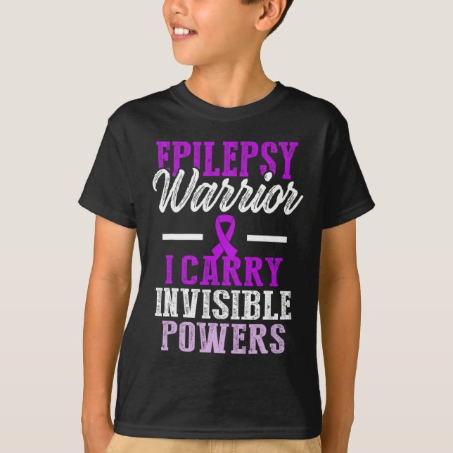Epilepsimedvetande Epileptisk Warrior Överlevande  T Shirt (Framsida)