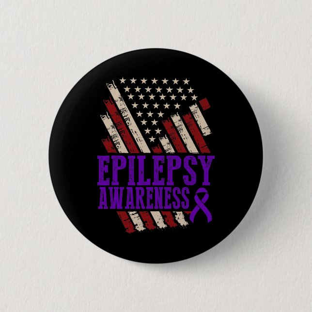 Epilepsimedvetande Epileptisk Warrior Överlevare 1 Knapp (Framsida)
