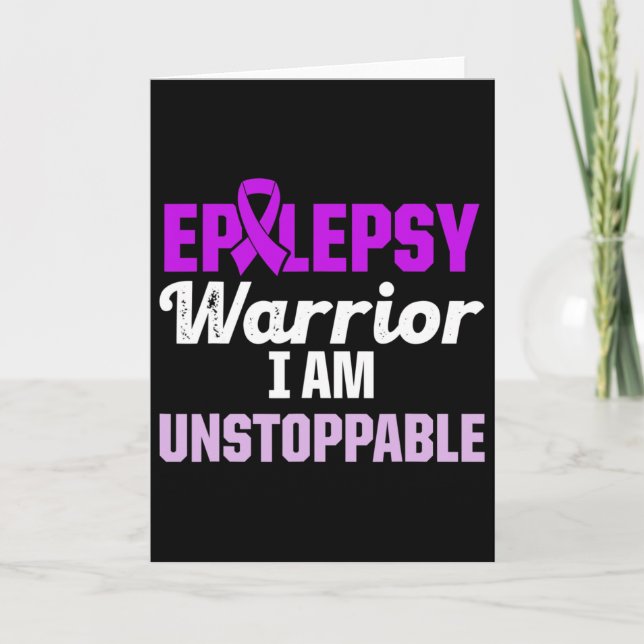 Epilepsimedvetande Epileptisk Warrior Överlevare 1 Kort (Framsida)