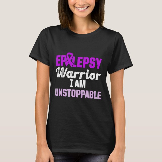 Epilepsimedvetande Epileptisk Warrior Överlevare 1 T Shirt (Framsida)