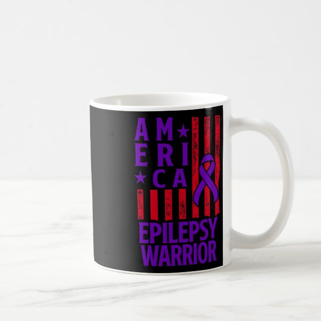 Epilepsimedvetande Epileptisk Warrior Överlevare 2 Kaffemugg (Höger)