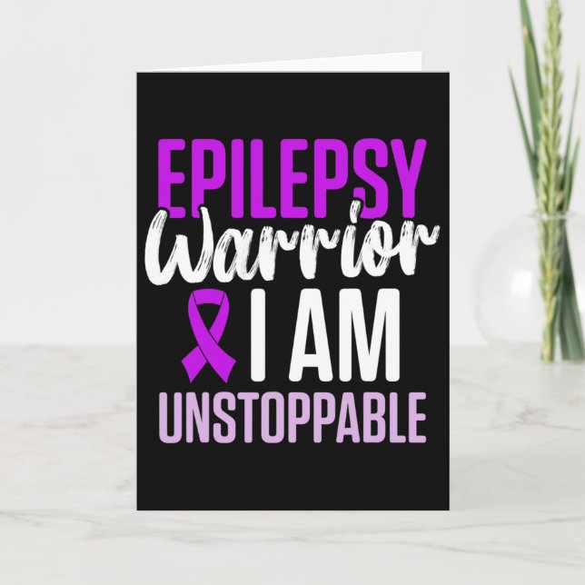 Epilepsimedvetande Epileptisk Warrior Överlevare 2 Kort (Framsida)