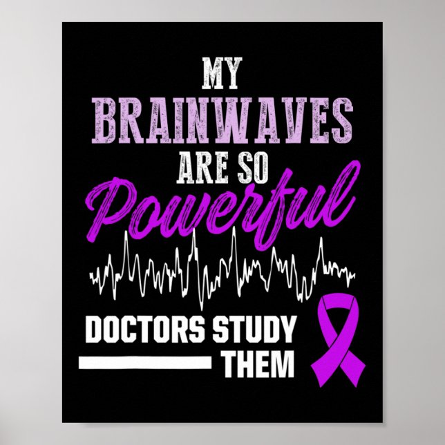 Epilepsimedvetande Epileptisk Warrior Överlevare 2 Poster (Framsidan)