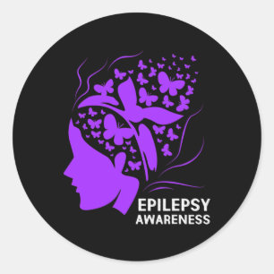 Epilepsimedvetande för kvinnor runt klistermärke