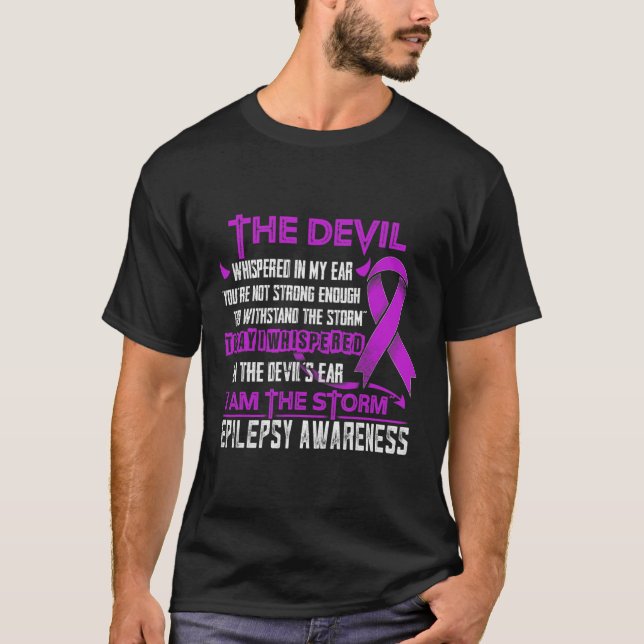 Epilepsimedvetande Jag är Storm Djävulen T Shirt (Framsida)