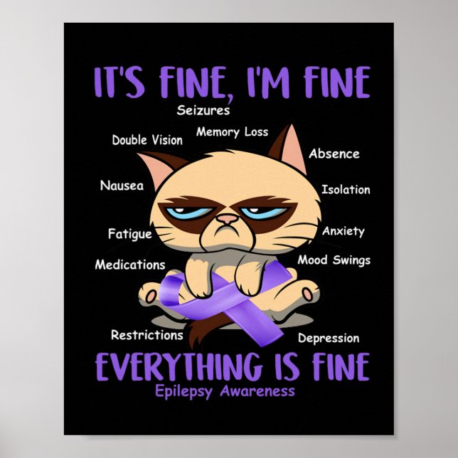 Epilepsimedvetande Katt Din Byttle Är Min Byttle G Poster (Framsidan)