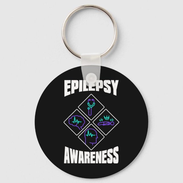 Epilepsimedvetande Specialisera Epileptisk Warrior Nyckelring (Framsida)