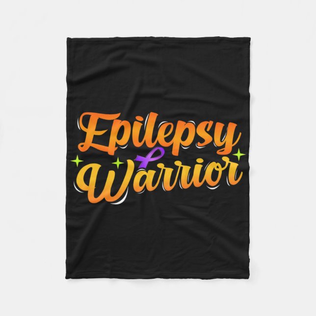Epilepsimedvetande Vård Usa Epileptisk Warrior Öve Fleecefilt (Framsidan)