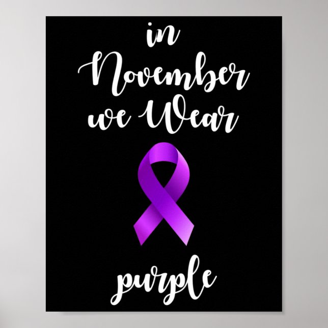Epilepsimedvetandegrad I november Bära Purpl Poster (Framsidan)