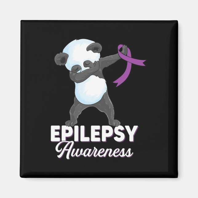 Epilepsimedvetandegrad Månadsdoping Panda Epilepsy Magnet (Framsidan)