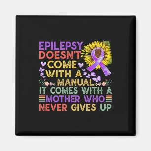 Epilepsimedvetandesymbol Solros Warrior Lila Vinta Magnet