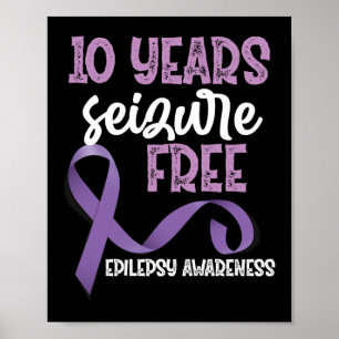 Epilepsimedvetenhet 10 år Keizure Free Ribbon Poster