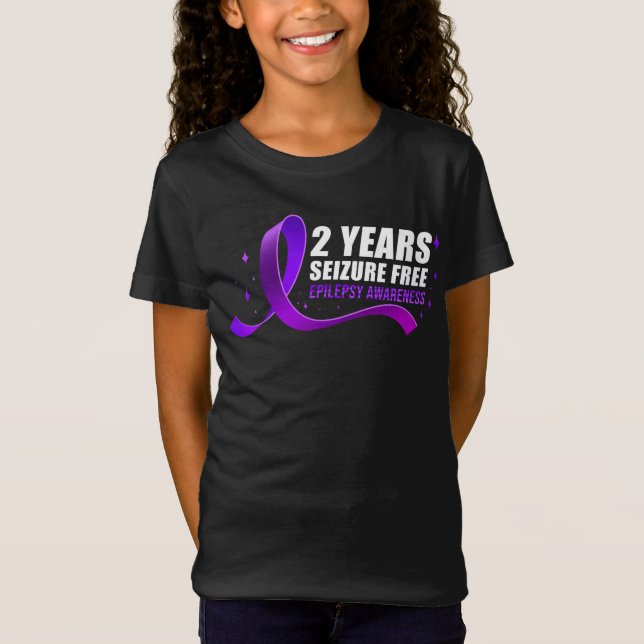 Epilepsimedvetenhet 2 år Kronfri ribbon T Shirt (Framsida)