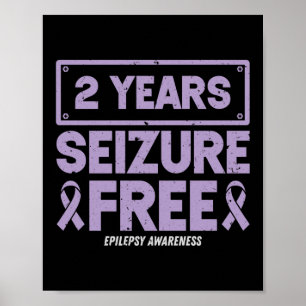 Epilepsimedvetenhet 2 år Ribbon fritt från epileps Poster