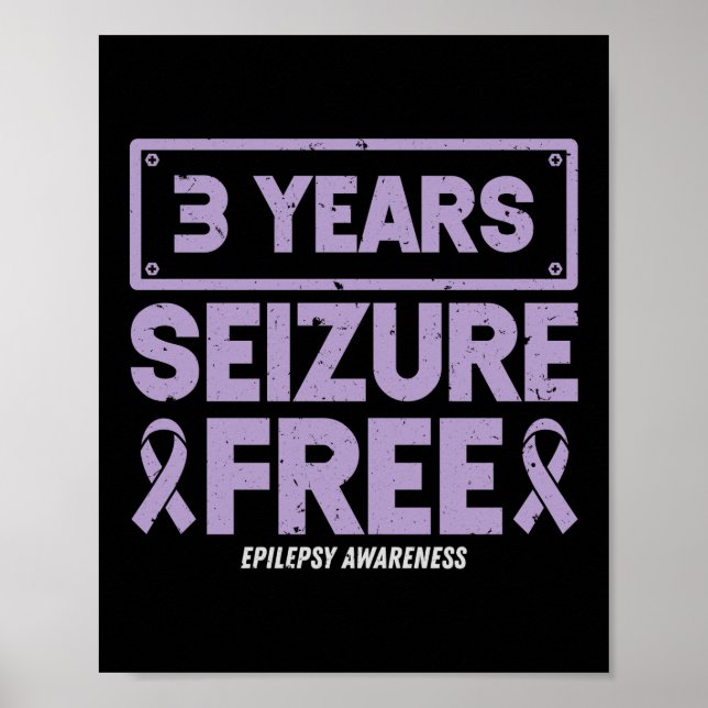 Epilepsimedvetenhet 3 år Kronfri ribbon Poster (Framsidan)