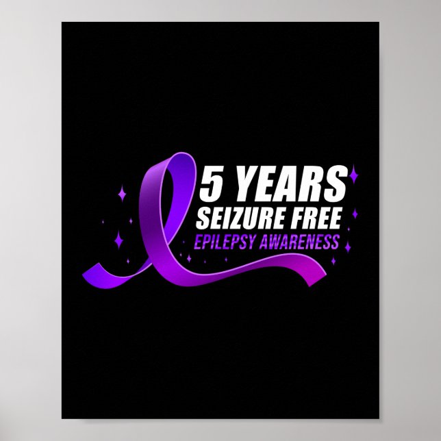 Epilepsimedvetenhet 5 års supezure Free Ribbon Poster (Framsidan)