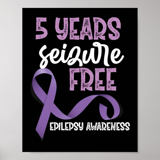 Epilepsimedvetenhet 5 års supezure Free Ribbon Poster (Framsidan)