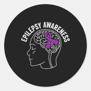 Epilepsimedvetenhet 5 runt klistermärke
