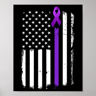 Epilepsimedvetenhet Amerikanska Lila Day Ribbon Poster