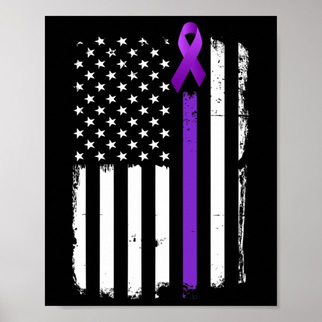 Epilepsimedvetenhet Amerikanska Lila Day Ribbon Poster (Framsidan)