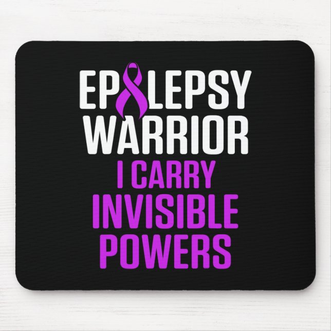 Epilepsimedvetenhet Bär Epileptisk Warrior Överlev Musmatta (Framsidan)