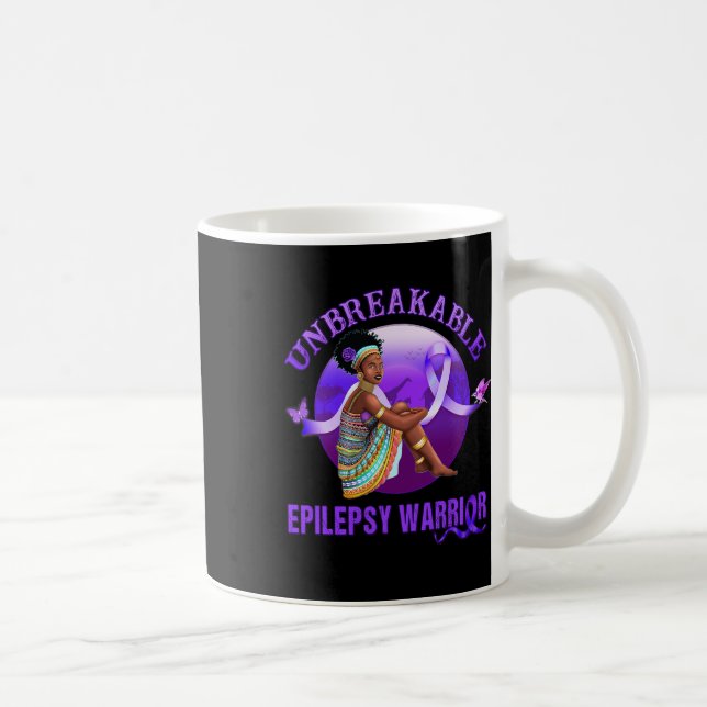 Epilepsimedvetenhet Black Women Obrytable Warrior Kaffemugg (Höger)