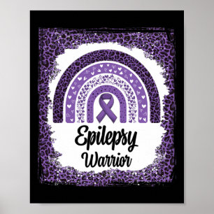 Epilepsimedvetenhet blekt Lila av Rainbow Leopard Poster