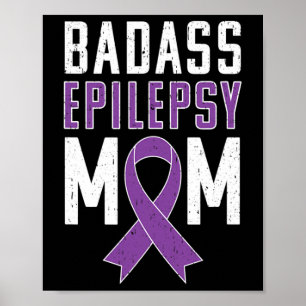 Epilepsimedvetenhet Dålig epilepsi Mamma Lila Ribb Poster