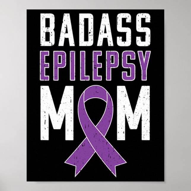 Epilepsimedvetenhet Dålig epilepsi Mamma Lila Ribb Poster (Framsidan)