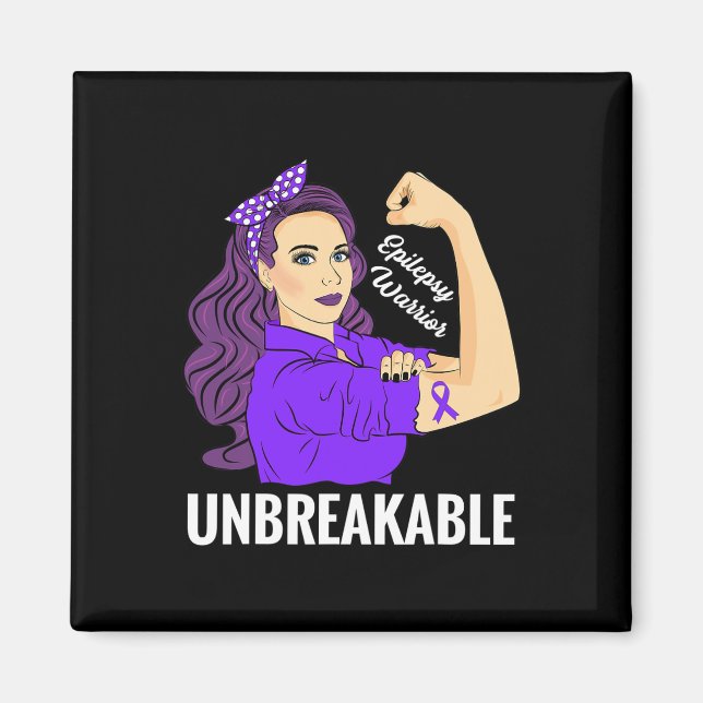 Epilepsimedvetenhet Epileptisk Lila Ribbon Warrio Magnet (Framsidan)