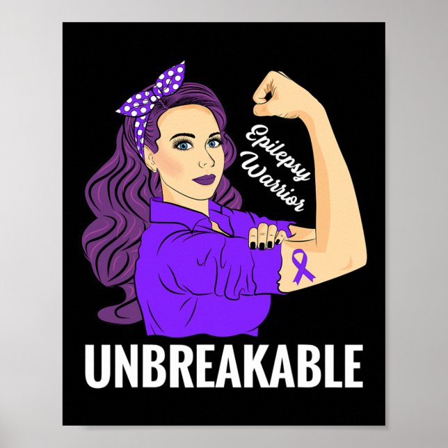 Epilepsimedvetenhet Epileptisk Lila Ribbon Warrio Poster (Framsidan)