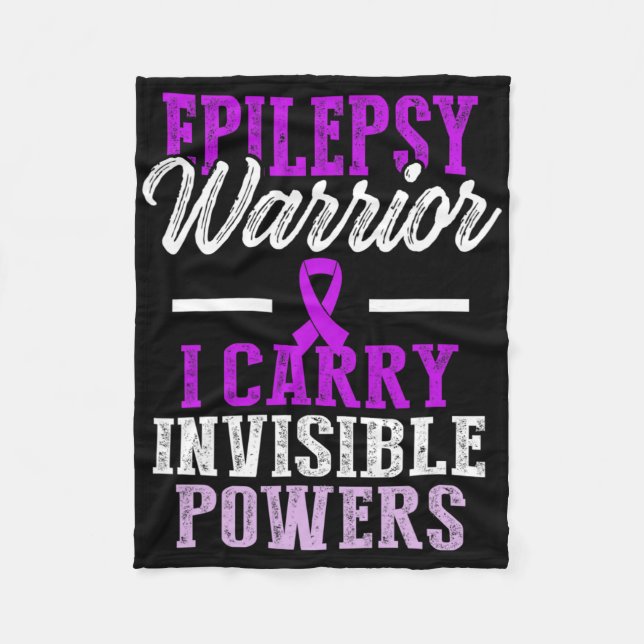 Epilepsimedvetenhet Epileptisk Warrior Överlevare  Fleecefilt (Framsidan)