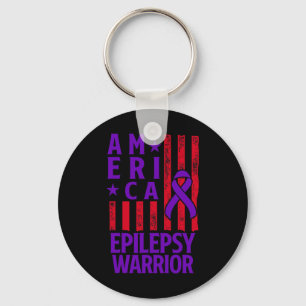 Epilepsimedvetenhet Epileptisk Warrior Överlevare Nyckelring