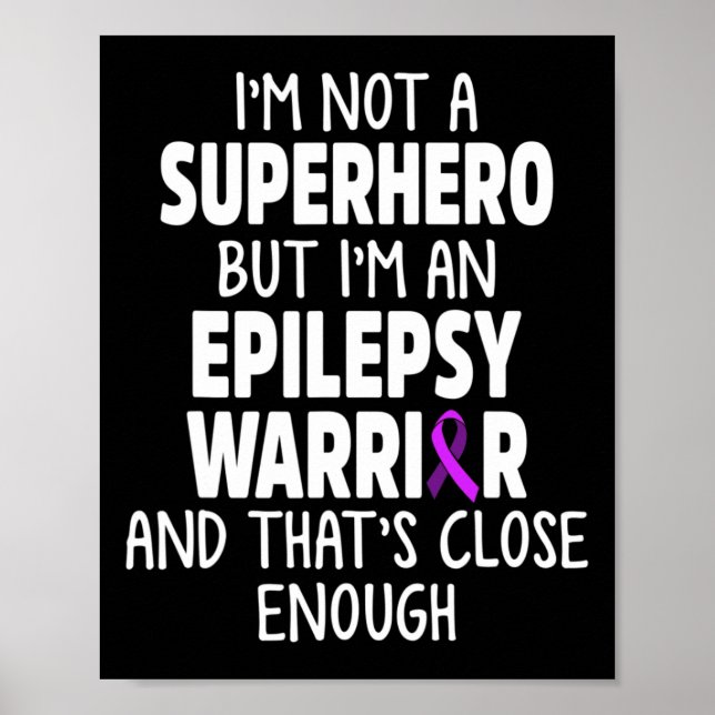 Epilepsimedvetenhet Hero Epileptikaswarrior Surviv Poster (Framsidan)
