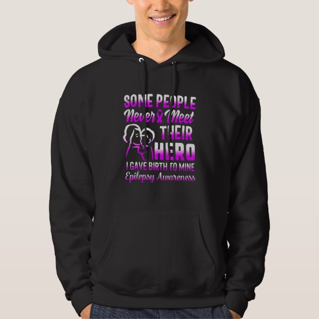 Epilepsimedvetenhet Hero Seizure Mor i Epilepti Hoodie (Framsida)