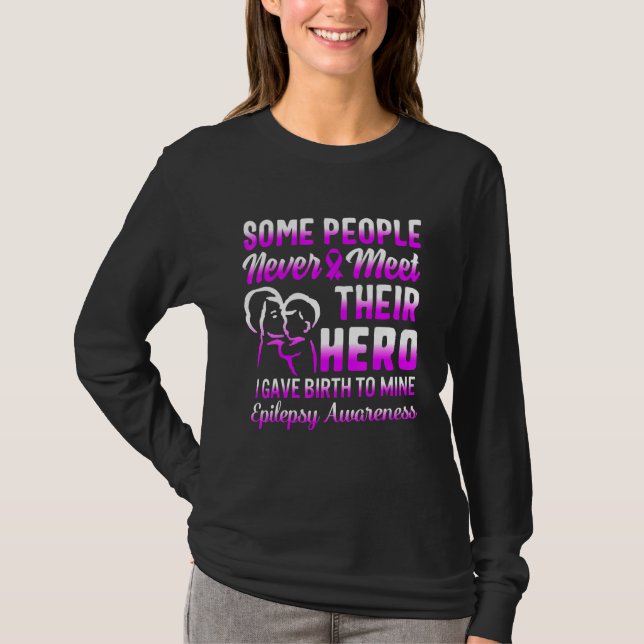 Epilepsimedvetenhet Hero Seizure Mor i Epilepti T Shirt (Framsida)