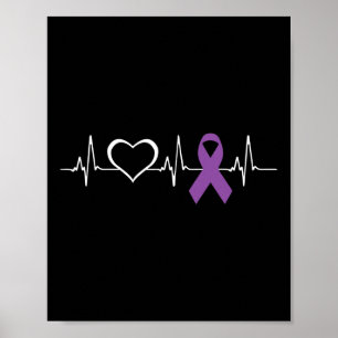 Epilepsimedvetenhet Hjärtbit Ribbon Poster