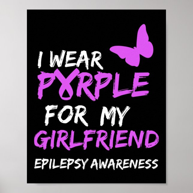 Epilepsimedvetenhet I bära Lila för min flickvän Poster (Framsidan)