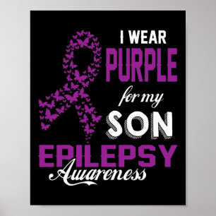 Epilepsimedvetenhet I Bära Lila för min sonfamilj Poster