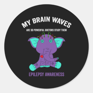 Epilepsimedvetenhet Lila Band - Epilepsimedvetenhe Runt Klistermärke