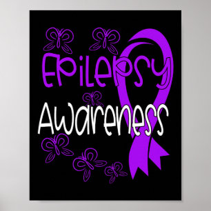 Epilepsimedvetenhet Lila Ribbon 3 Poster