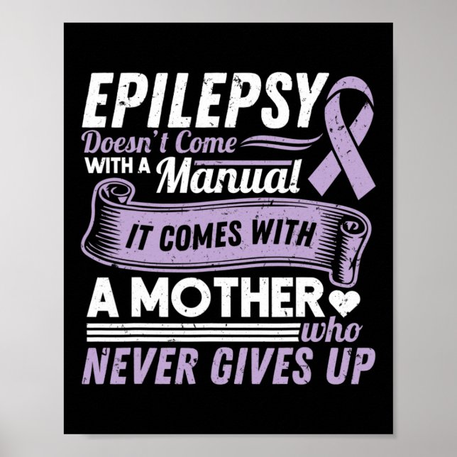 Epilepsimedvetenhet Mamma Komar inte med en handbo Poster (Framsidan)