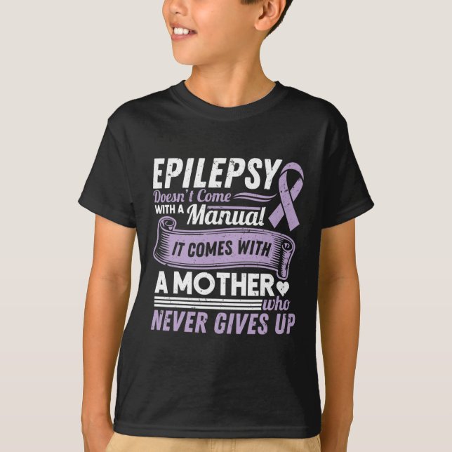 Epilepsimedvetenhet Mamma Komar inte med en handbo T Shirt (Framsida)