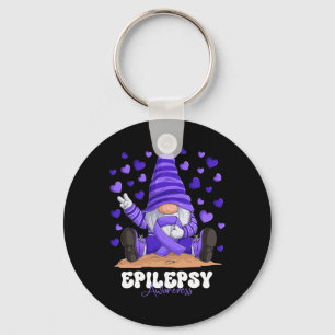 Epilepsimedvetenhet Månad Lila Ribbon Gnome Nyckelring